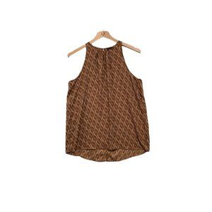 Worthington Sleeveless Blouse Womens Small Brown Casual Office